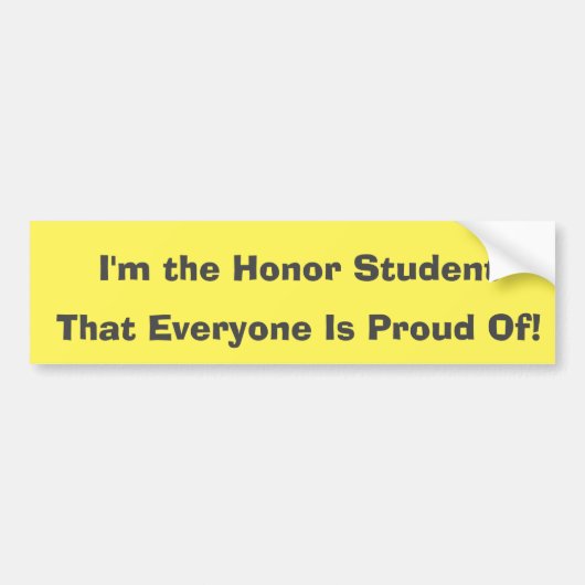 Student Proud Parent Honor Student Bumper Sticker Autoaufkleber (Vorne)