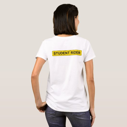 "Student Rider" warnend Sign Funny Reiter T-Shirt (Schwarz voll)