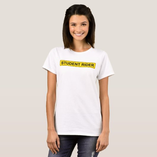 "Student Rider" warnend Sign Funny Reiter T-Shirt (Vorne ganz)