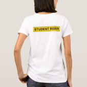 "Student Rider" warnend Sign Funny Reiter T-Shirt (Rückseite)
