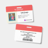 Student School Badge - Modern Identification card Ausweis (Vorder- & Rückseite)