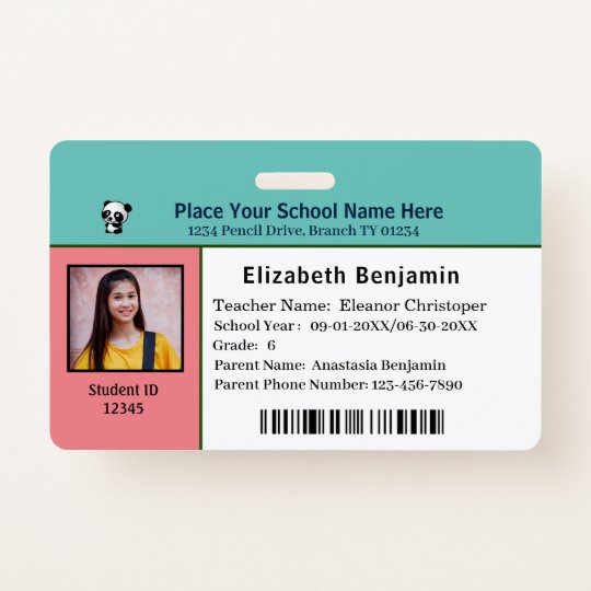 Student School Custom Id Identification Card Ausweis Zazzle De