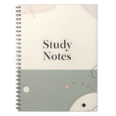 Student Study Notebook Minimalist Aesthetic Notes Notizblock (Vorderseite)