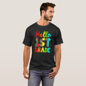 Student Teacher Hello 1st Grade Leopard Back To Sc T-Shirt (Vorne ganz)