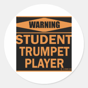 Student Trumpet Player Runder Aufkleber