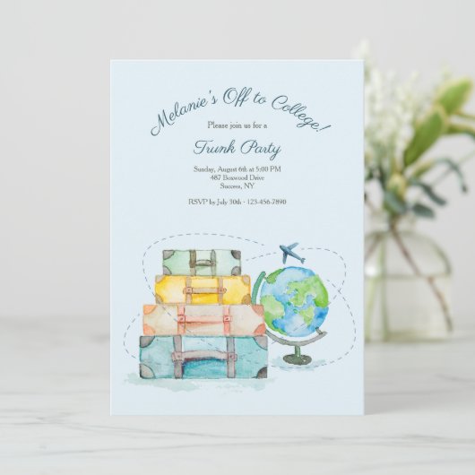 Student Trunk Party Einladung (Stehend Vorderseite)