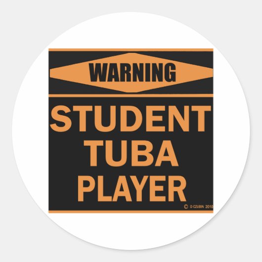 Student Tuba Player Runder Aufkleber (Vorderseite)