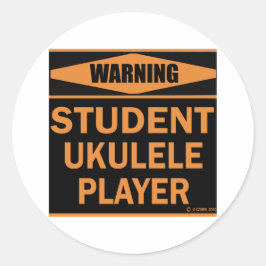 Student Ukulele Player Runder Aufkleber