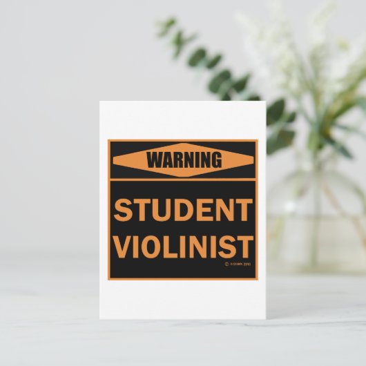 Student Violinist Postkarte (Stehend Vorderseite)