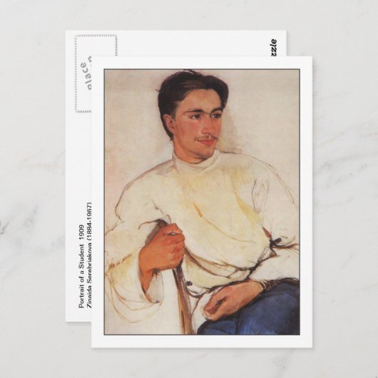 Student von Zinaida Serebriakova Fine Art Postkarte (Vorne/Hinten)