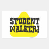 Student Walker Rechteckiger Aufkleber (Vorderseite)