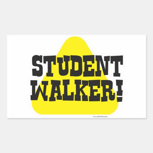 Student Walker Rechteckiger Aufkleber (Vorderseite)