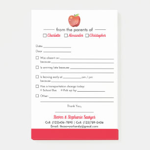 Studenten-Entschuldigungs-Anmerkungen für Post-it Klebezettel