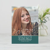 Studenten-Foto-mit BlumenAbschluss des Einladung (Stehend Vorderseite)