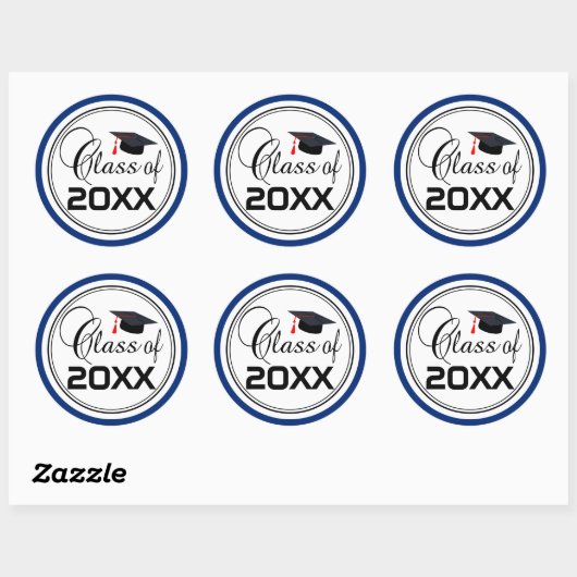 Studentenabschluss - Klasse 20XX Runder Aufkleber (Blatt)