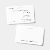 Studentenausweis Abzeichen Ausweis (Vorder- & Rückseite)