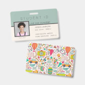 Studentenausweis Abzeichen | Doodles Ausweis (Vorder- & Rückseite)