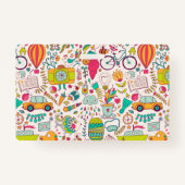 Studentenausweis Abzeichen | Doodles Rosa Ausweis (Rückseite)