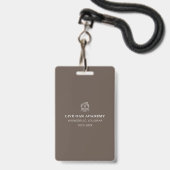 Studentenausweis Abzeichen | Minimalistisch Taupe Ausweis (Rückseite mit Schlüsselband)