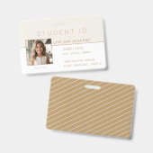 Studentenausweis Abzeichen | Modernes Gold Ausweis (Vorder- & Rückseite)