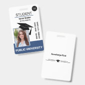Studentenausweis Schul Universitätsabzeichen – Bla Ausweis (Vorder- & Rückseite)