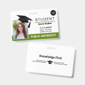 Studentenausweis Schul Universitätsabzeichen - Grü Ausweis (Vorder- & Rückseite)