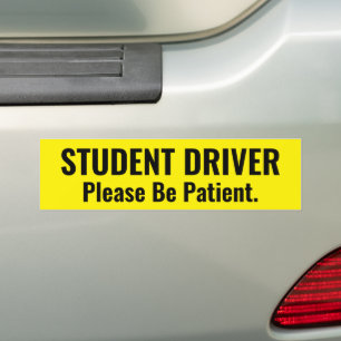 Studentenfahrer: Bitte geduldig sein Autoaufkleber