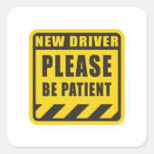 Studentenfahrer - Schüler Quadratischer Aufkleber (Vorderseite)