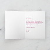 Studentenfloralmutter im Gesetz Muttertagskarte Karte (Innenseite)