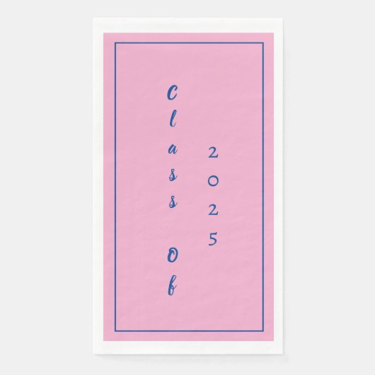 Studentenklasse 2025 Rosa Blau Serviette (Vorderseite)