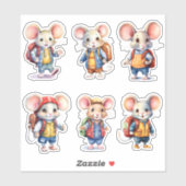 Studentenmäuse Aufkleber (Blatt)