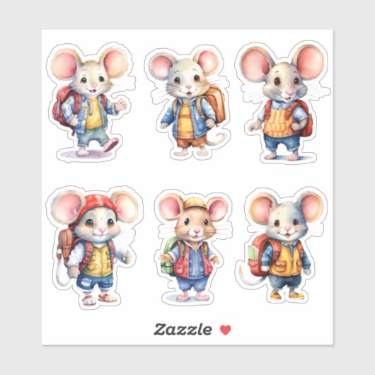 Studentenmäuse Aufkleber (Blatt)