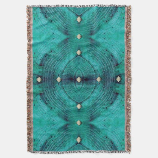 Studentenmuster in Aqua-Blues Decke (Vorderseite Vertikal)