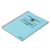 Studentenpilot Cessna Flugzeug Blue Individuelle N Notizblock (Linke Seite)