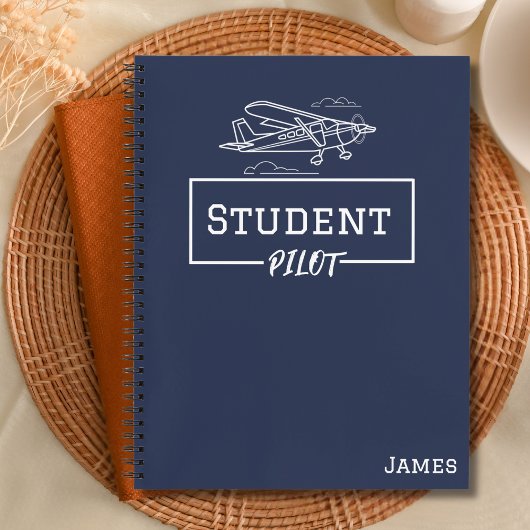 Studentenpilot Cessna Flugzeug Wolken Individuelle Notizblock