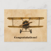 Studentenpilot Erste Einzelflugzeug-Glückwunsch Vi Postkarte (Vorderseite)