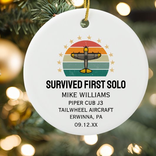 Studentenpilot - erstes Einzelflugzeug Personalisi Keramik Ornament