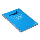 Studentenpilot F-16 Falcon Airplane Blue Custom Notizblock (Rechte Seite)