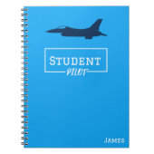 Studentenpilot F-16 Falcon Airplane Blue Custom Notizblock (Vorderseite)