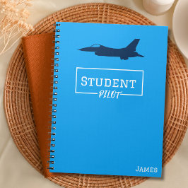 Studentenpilot F-16 Falcon Airplane Blue Custom Notizblock