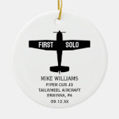 Studentenpilot First Solo Flugzeug Custom XMAS Keramik Ornament (Vorne)