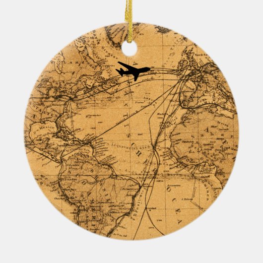 Studentenpilot First Solo Flugzeug Custom XMAS Keramik Ornament (Hinten)