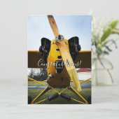 Studentenpilot First Solo Flugzeug Funny Glückwuns Karte (Stehend Vorderseite)