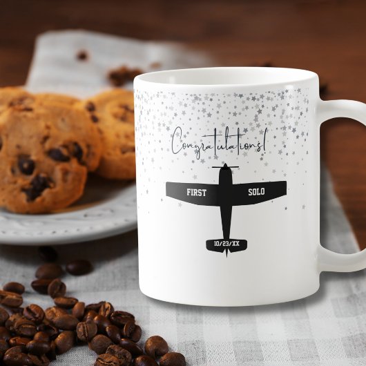 Studentenpilot First Solo Flugzeug Herzlichen Glüc Kaffeetasse