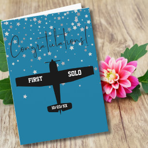 Studentenpilot First Solo Flugzeug Herzlichen Glüc Karte