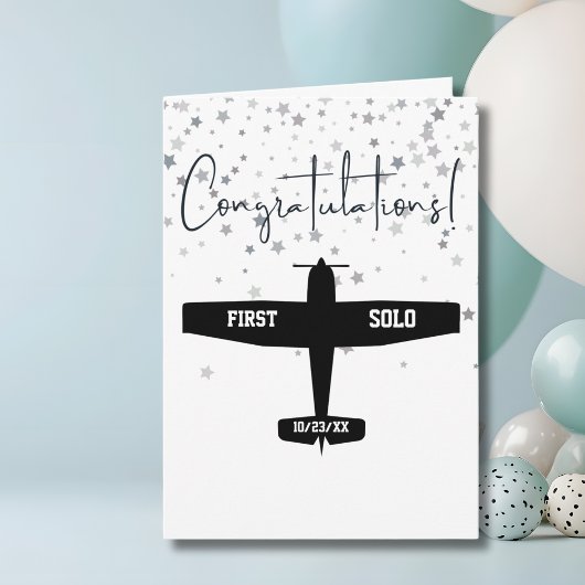 Studentenpilot First Solo Flugzeug Herzlichen Glüc Karte