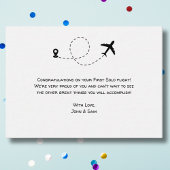 Studentenpilot First Solo Flugzeug Herzlichen Glüc Mitteilungskarte