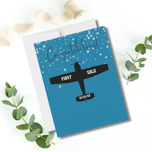 Studentenpilot First Solo Flugzeug Herzlichen Glüc Postkarte