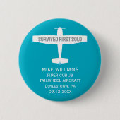 Studentenpilot First Solo Flugzeug mit sonniger Ku Button (Vorderseite)