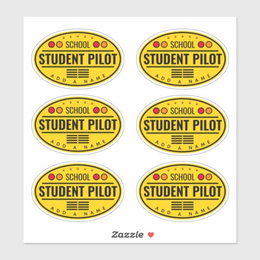 Studentenpilotin mit kundenspezifischen Vinyl-Aufk Aufkleber (Blatt)